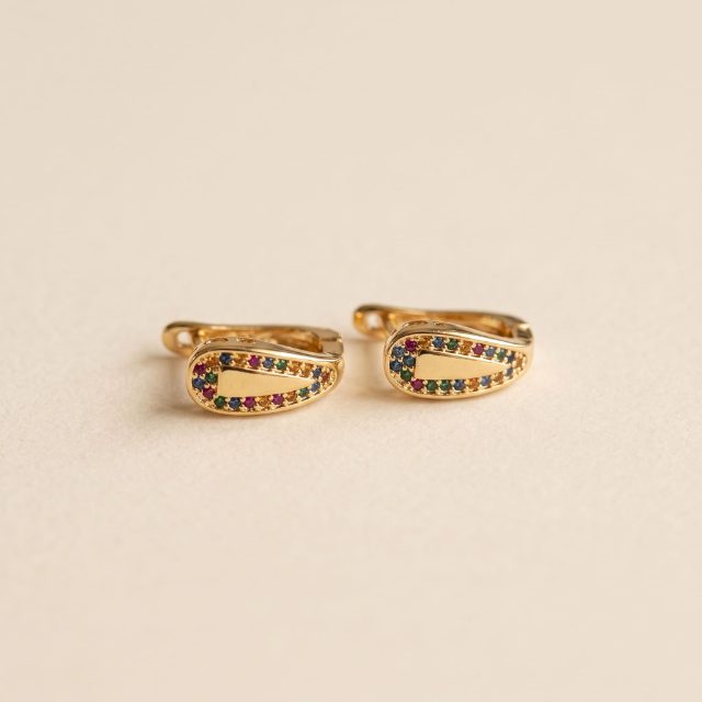Boucles d'Oreilles Iridata - Plaqué Or 18K